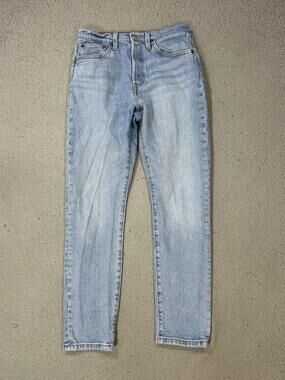Levi's 501 Jeans Womens 28 Blue Wash High Rise Straight Leg Button Fly